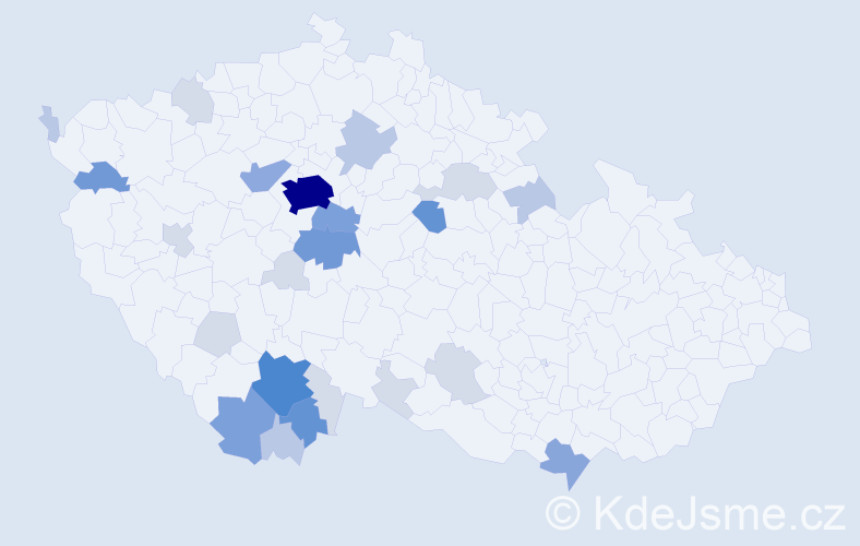 Příjmení: 'Klenka', počet výskytů 86 v celé ČR