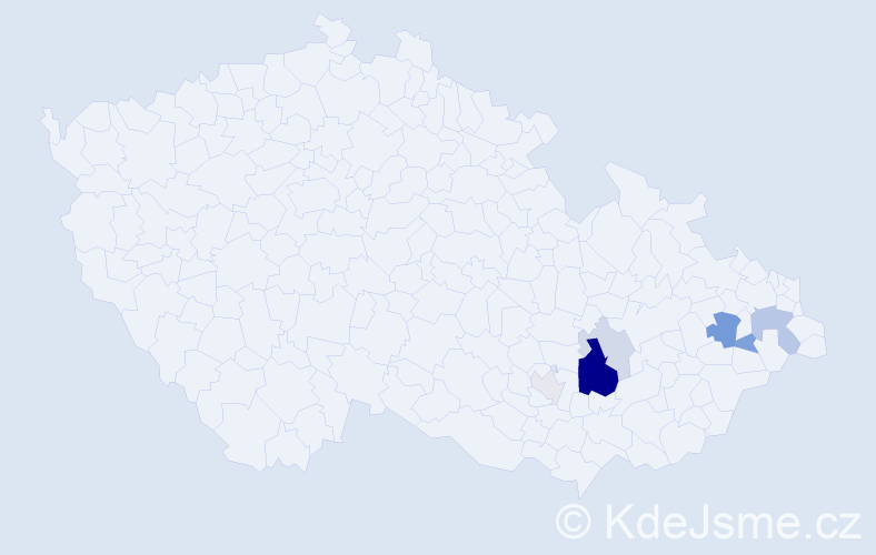 Příjmení: 'Čepánová', počet výskytů 18 v celé ČR