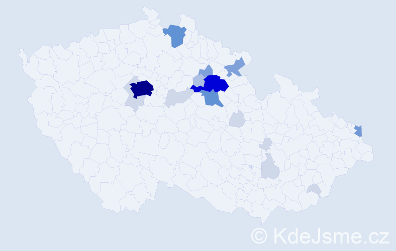 Příjmení: 'Tluková', počet výskytů 61 v celé ČR