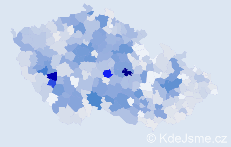 Příjmení: 'Vodička', počet výskytů 2662 v celé ČR