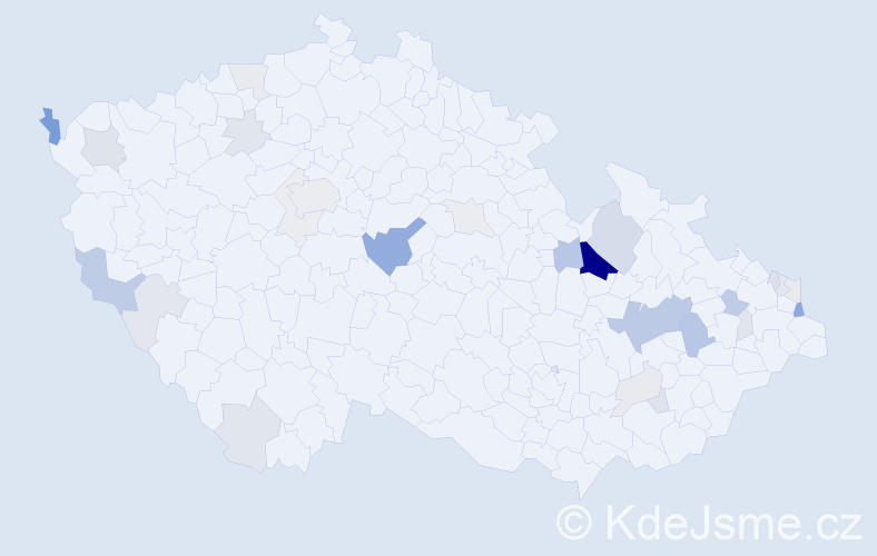 Příjmení: 'Pulkert', počet výskytů 83 v celé ČR
