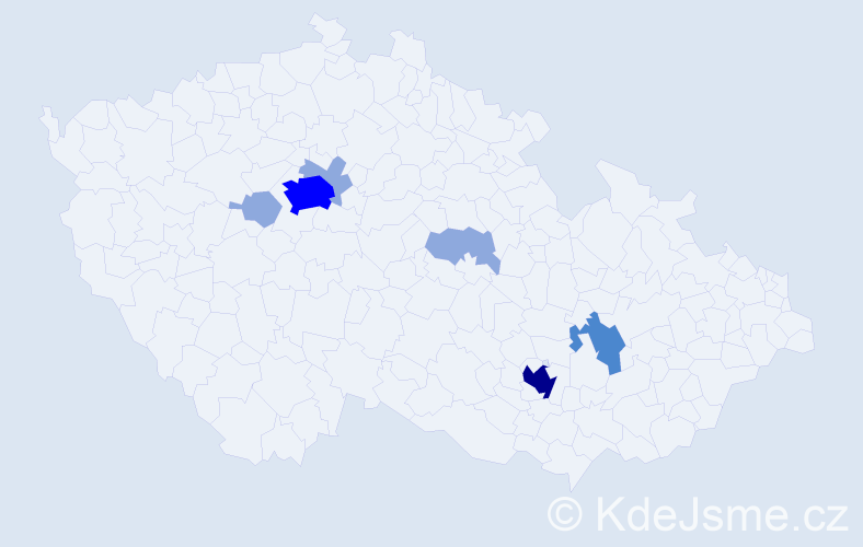 Příjmení: 'Svyda', počet výskytů 14 v celé ČR