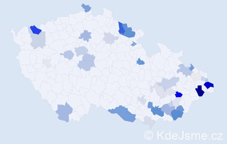 Příjmení: 'Goldmann', počet výskytů 135 v celé ČR