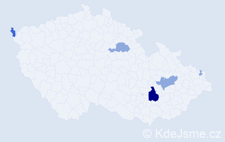 Příjmení: 'Kufčáková', počet výskytů 14 v celé ČR