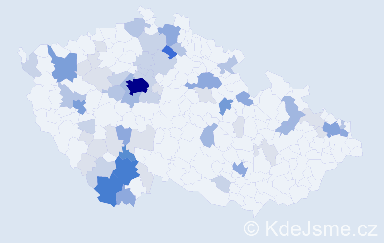 Příjmení: 'Tomka', počet výskytů 211 v celé ČR