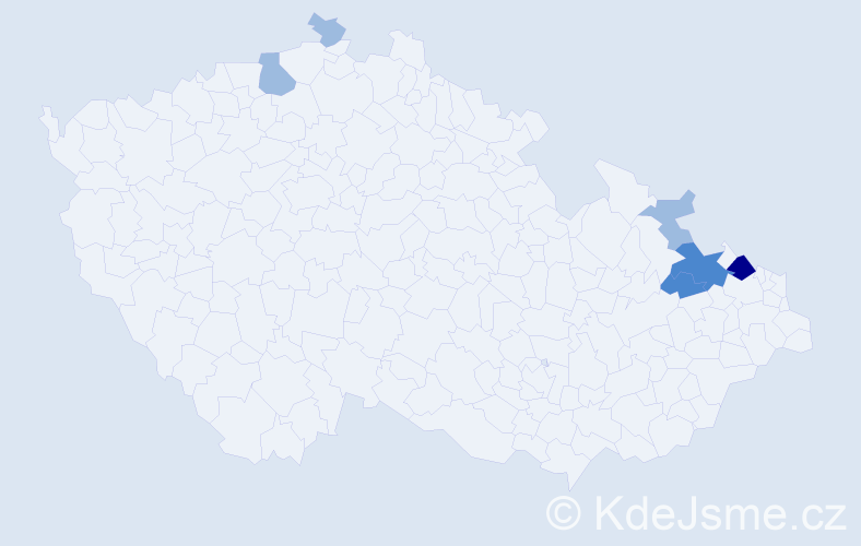 Příjmení: 'Bogdal', počet výskytů 11 v celé ČR