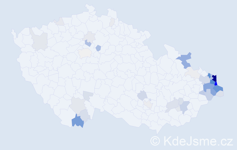 Příjmení: 'Siuda', počet výskytů 255 v celé ČR