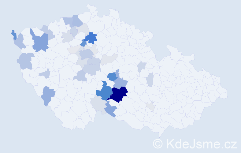 Příjmení: 'Vopálenský', počet výskytů 152 v celé ČR