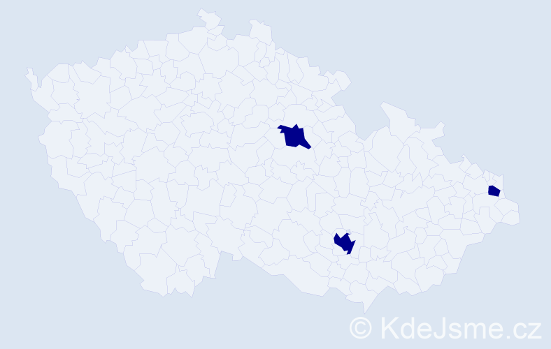 Příjmení: 'Csehová', počet výskytů 3 v celé ČR
