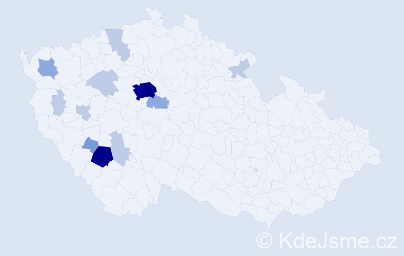 Příjmení: 'Klecanová', počet výskytů 35 v celé ČR