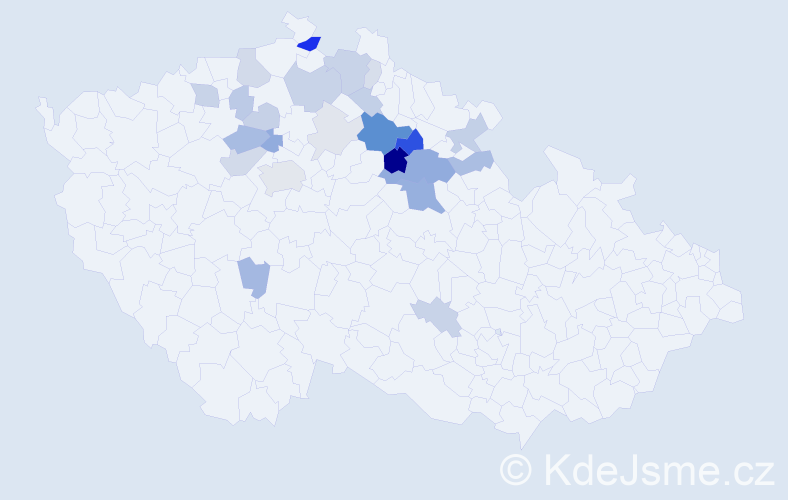 Příjmení: 'Kinčlová', počet výskytů 66 v celé ČR