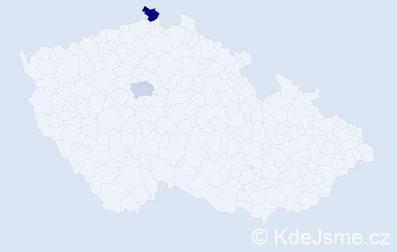 Příjmení: 'Lichanec', počet výskytů 5 v celé ČR