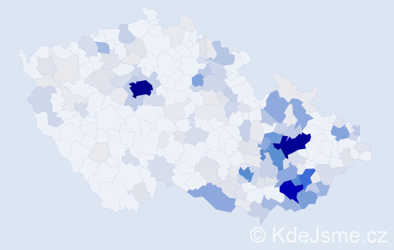 Příjmení: 'Mikulka', počet výskytů 650 v celé ČR