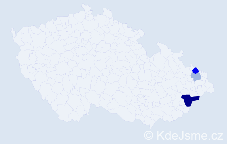 Příjmení: 'Burjánová', počet výskytů 4 v celé ČR