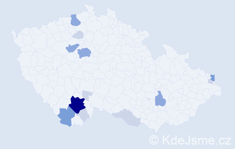 Příjmení: 'Frojda', počet výskytů 35 v celé ČR
