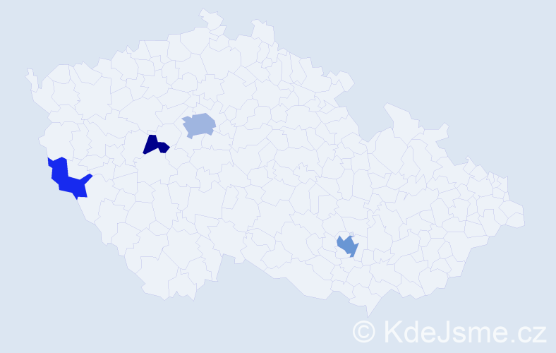 Příjmení: 'Placheta', počet výskytů 9 v celé ČR