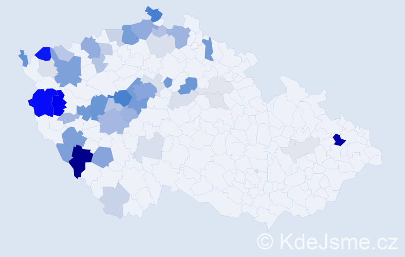 Příjmení: 'Rožánková', počet výskytů 175 v celé ČR