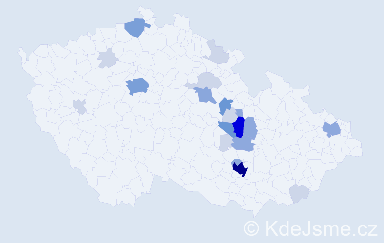 Příjmení: 'Vorbová', počet výskytů 64 v celé ČR