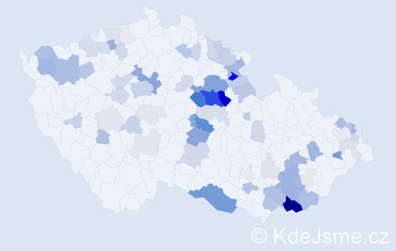 Příjmení: 'Balada', počet výskytů 275 v celé ČR