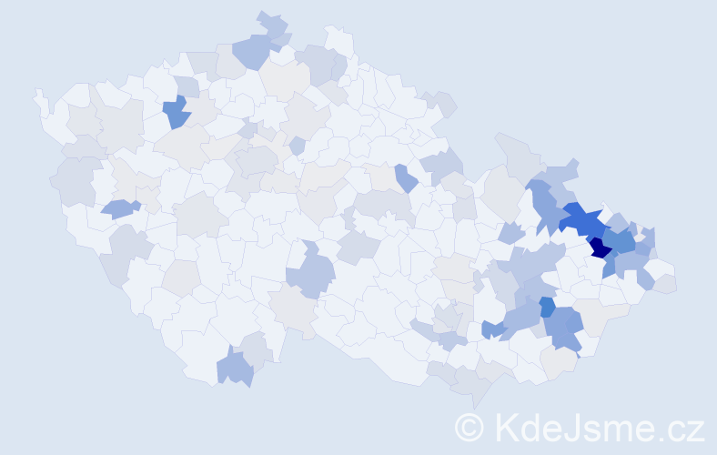 Příjmení: 'Vajdová', počet výskytů 482 v celé ČR