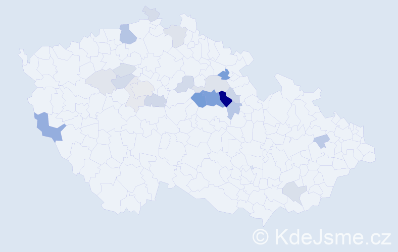 Příjmení: 'Hořeňovská', počet výskytů 66 v celé ČR