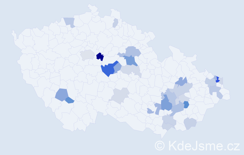 Příjmení: 'Klčo', počet výskytů 65 v celé ČR