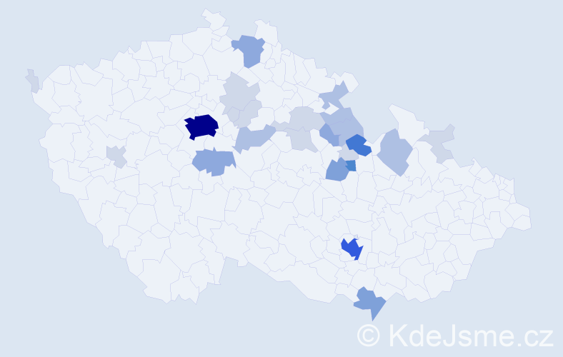 Příjmení: 'Kumpoštová', počet výskytů 75 v celé ČR