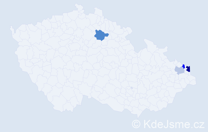 Příjmení: 'Píštek', počet výskytů 6 v celé ČR