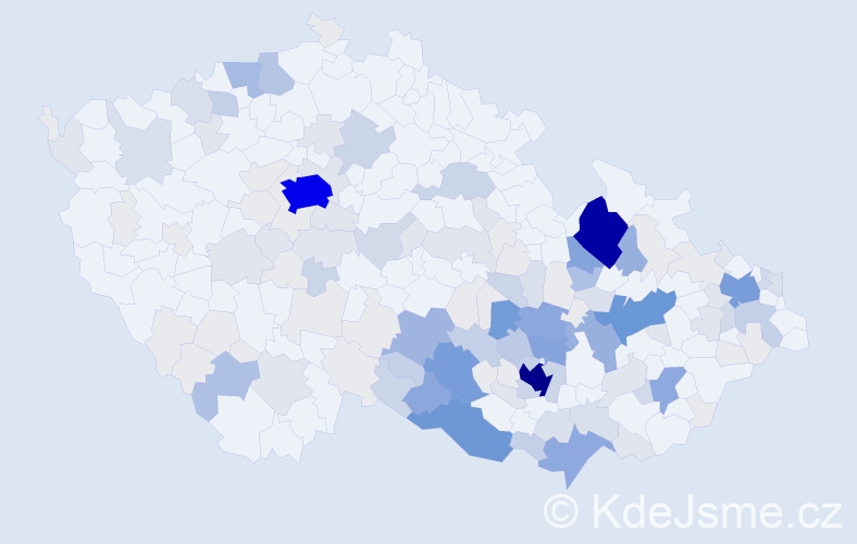 Příjmení: 'Skoumalová', počet výskytů 641 v celé ČR