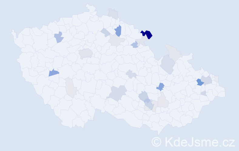 Příjmení: 'Boldiová', počet výskytů 103 v celé ČR