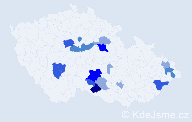 Příjmení: 'Silvestr', počet výskytů 41 v celé ČR