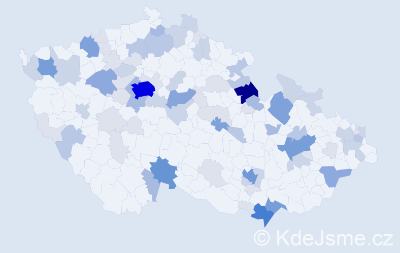 Příjmení: 'Nosál', počet výskytů 246 v celé ČR