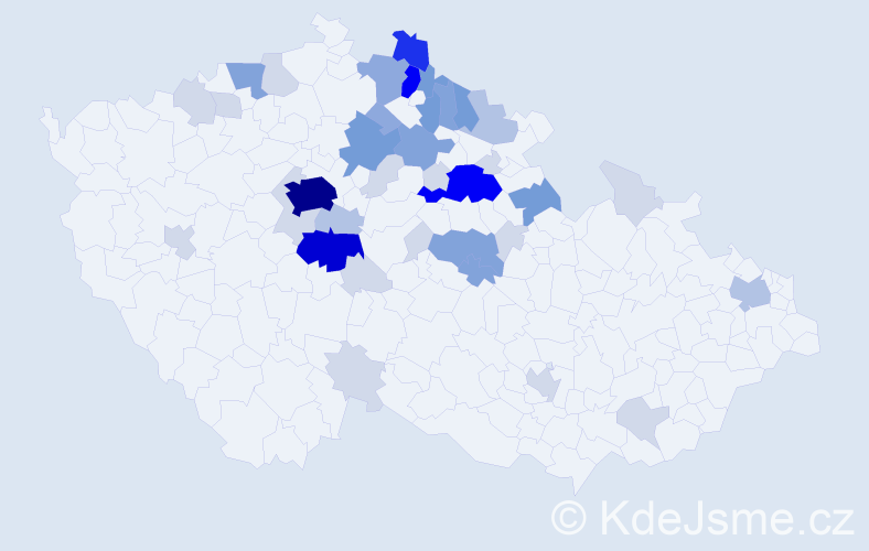 Příjmení: 'Vrkoslavová', počet výskytů 139 v celé ČR