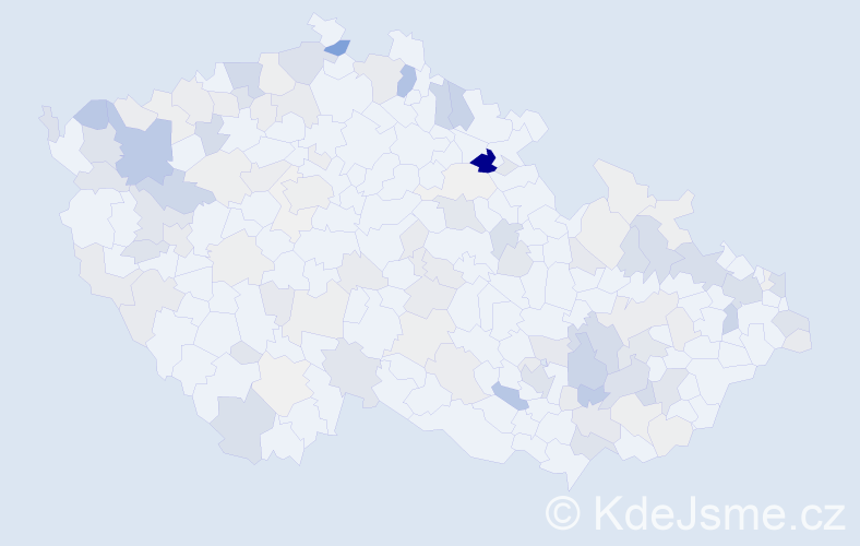 Příjmení: 'Husár', počet výskytů 414 v celé ČR