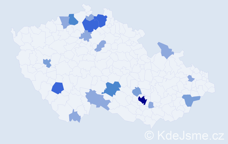 Příjmení: 'Heide', počet výskytů 42 v celé ČR