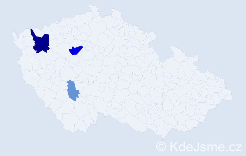Příjmení: 'Bedušová', počet výskytů 9 v celé ČR
