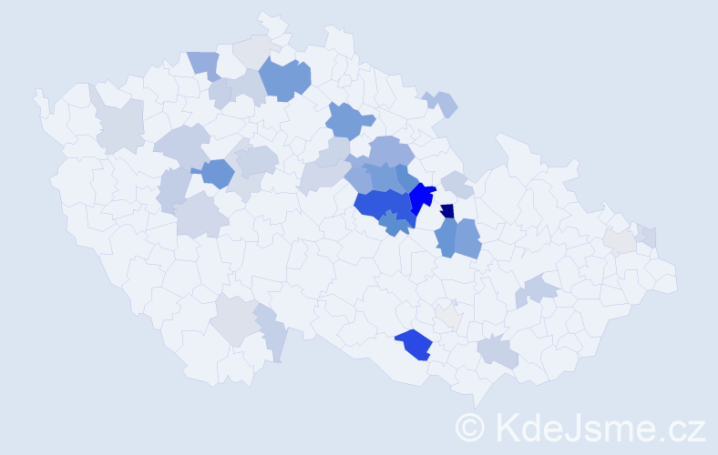 Příjmení: 'Dejdar', počet výskytů 166 v celé ČR