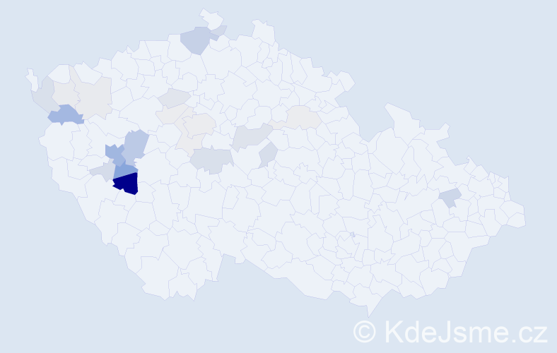 Příjmení: 'Čubr', počet výskytů 62 v celé ČR