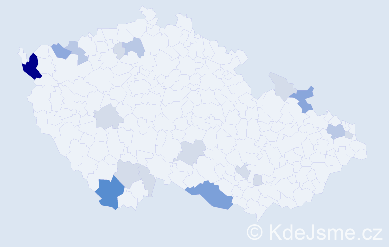 Příjmení: 'Kotlar', počet výskytů 53 v celé ČR