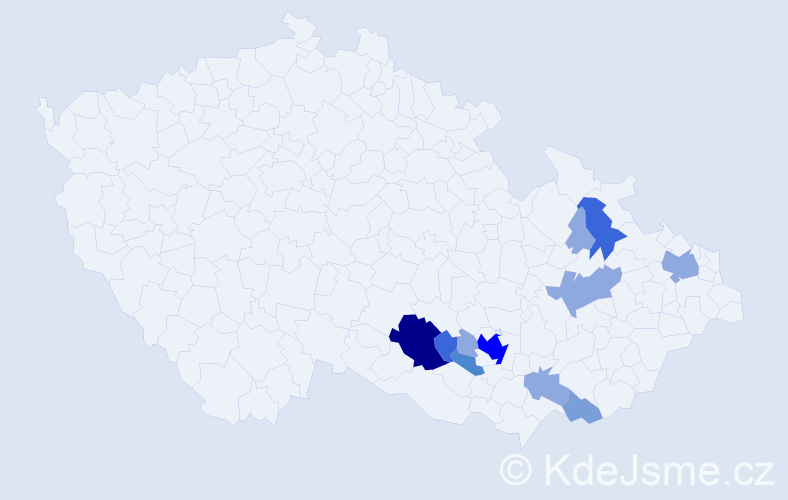 Příjmení: 'Stonáček', počet výskytů 30 v celé ČR