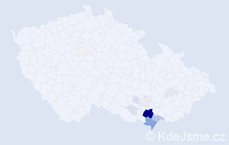 Příjmení: 'Sůkal', počet výskytů 61 v celé ČR