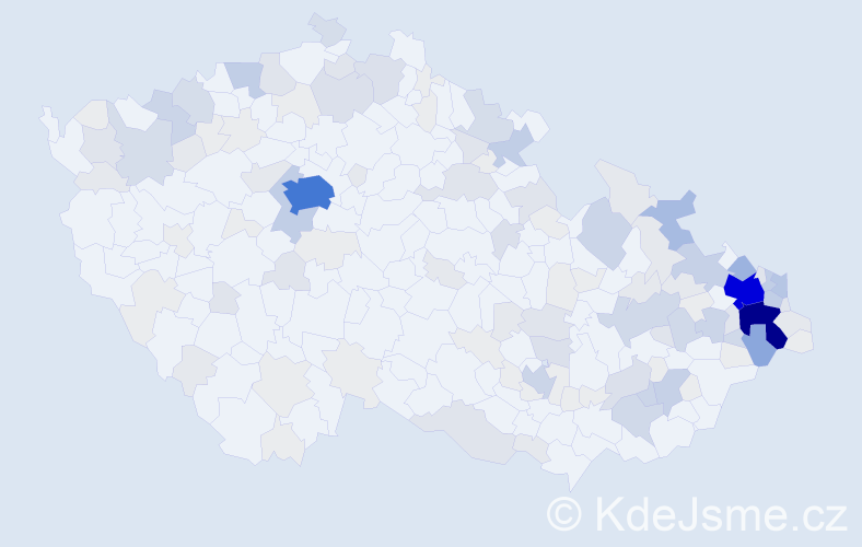 Příjmení: 'Kovalová', počet výskytů 541 v celé ČR
