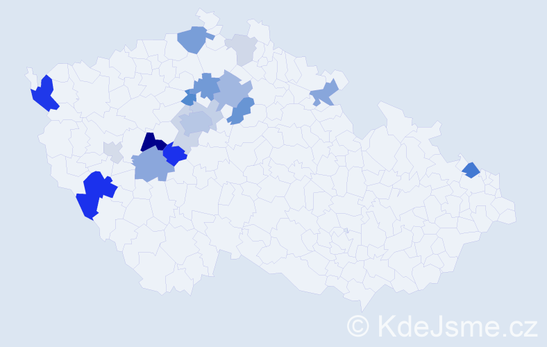 Příjmení: 'Lener', počet výskytů 49 v celé ČR