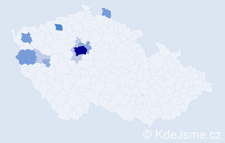 Příjmení: 'Veszprémi', počet výskytů 34 v celé ČR
