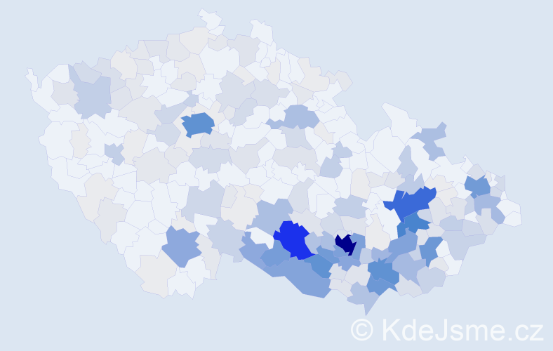 Příjmení: 'Kopeček', počet výskytů 1036 v celé ČR