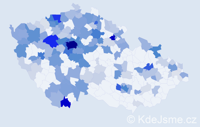 Příjmení: 'Ivanov', počet výskytů 591 v celé ČR