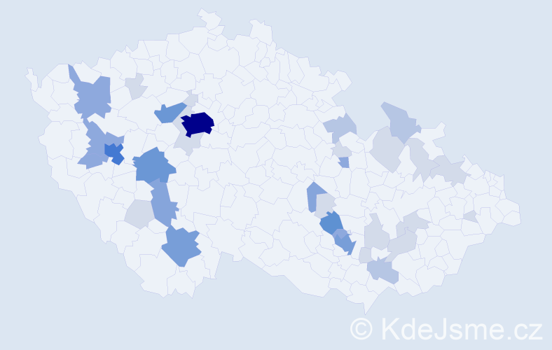 Příjmení: 'Záluská', počet výskytů 98 v celé ČR