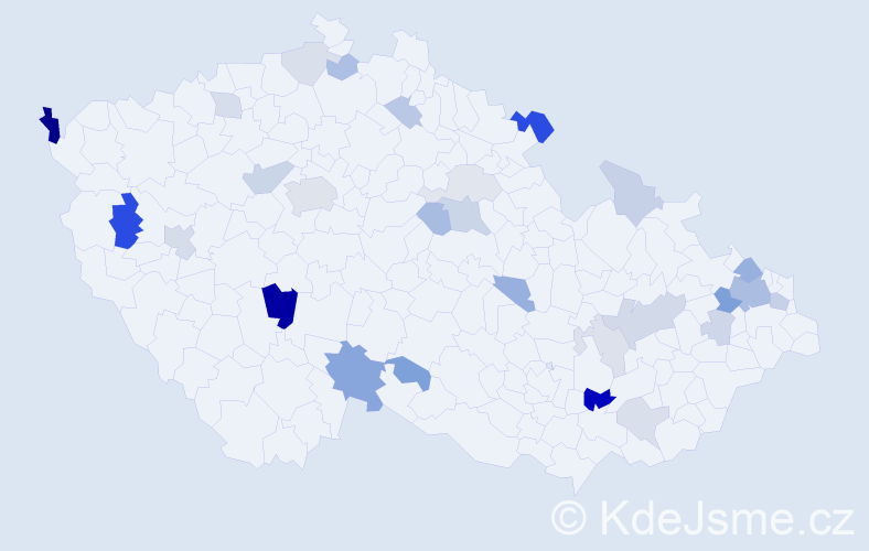 Příjmení: 'Lazor', počet výskytů 64 v celé ČR