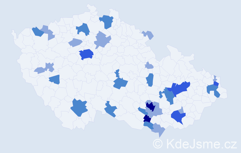 Příjmení: 'Marušinec', počet výskytů 60 v celé ČR