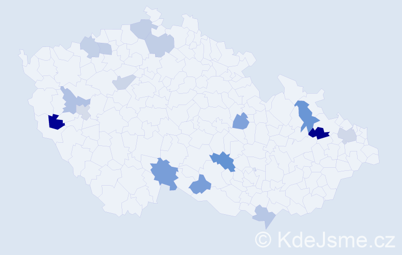 Příjmení: 'Molo', počet výskytů 22 v celé ČR